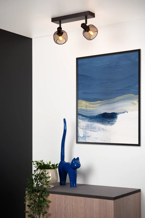 Lucide MAREN - Plafondspot - 2xE14 - Zwart - sfeer 1